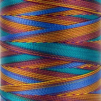 WonderFil Specialty Threads Mirage, 800m, Retro, 2-ply Random Dyed Multi-Coloured Rayon. 30wt