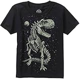 Boys Glow in the Dark T-Rex Skeleton Short Sleeve Graphic Tee (Small 6/7)