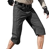 FREE SOLDIER Outdoor Men's Casual 3/4 Capri Shorts Pants Summer Breathable Multi-Pocket Trousers