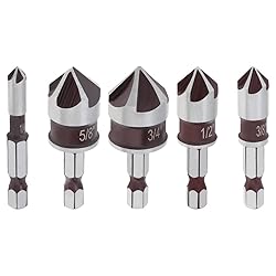 5PCS Countersink Drill Bit Set, Premium HSS