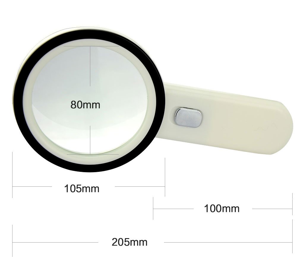 NumberOne 10X LED Lighted Magnifier, Handheld Magnifying Glass