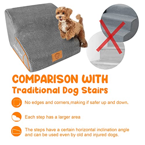 Yamxot High Density Foam Dog Ramp Pet Stairs 2 Steps,NonSlip,Soft Wide