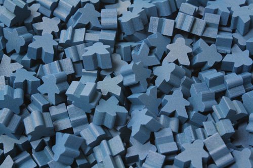 25 Blue Carcassonne Mini Meeples (12mm)