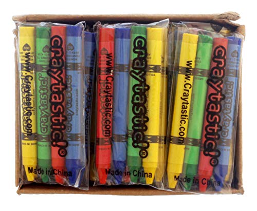 Craytastic! Crayons 36 x 4-Packs - Bulk, Premium in Cello Wrapper - Safety Tested & Compliant with ASTM D-4236 - Great Party Favors