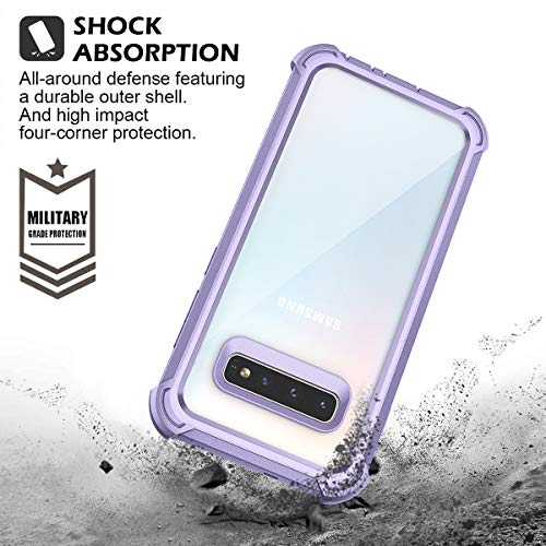 Dexnor Galaxy S10 Case with Builtin Screen Protector Clear Rugged Full