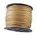 Fashewelry 100 Yards 3mm Faux Suede Cord Goldenrod Micro Fibre Flat Leather Lace Velvet Beading String Rope with Roll Spool for Jewelry Making