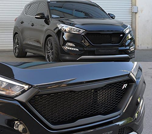 Roadruns Radiator Dress Up Grille Grill with R Badge For Hyundai Tucson 2016 2017 2018 (Platinum Silver(U5S))