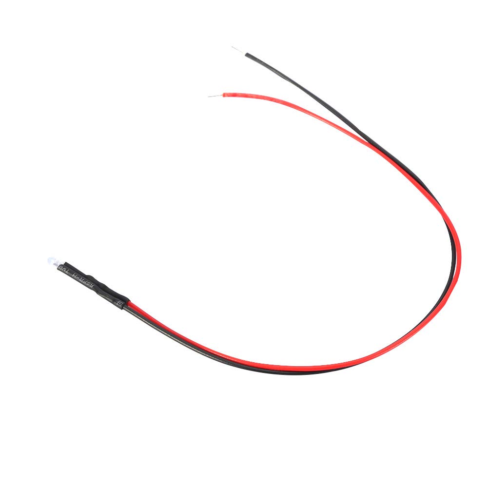 Fafeicy 10pcs 12v 0.12" LED Light-Emitting Diode Wired Multicolor LED Light Cable Energy-Saving Light Emitting Diode Wiring 7.87" 0.06W(Red)