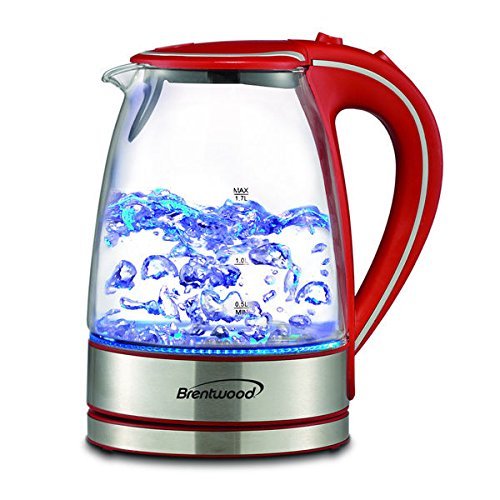 Click Here to See More Images Brentwood KT-1900R 1.7-Liter Glass Electric Kettle; From#Boost_Waves