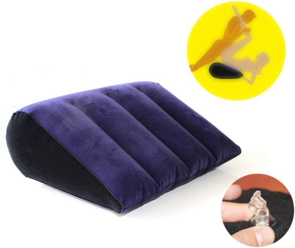 Portable Inflatable Triangle Wedge Pillow Climax Magic aid Position for Deeper Position Support PVC Flocking Bed Wedge Pillow for Couples Travel Exercise Bed Skills