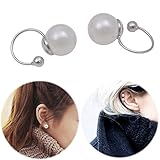 U Studs Faux Pearl Ear Crawler Earrings Cuffs Climber Ear Wrap Pin Vine Non-pierced Charms Clip On Jewelry Silver Pearl