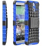Fosmon [RUGGED] HTC One (E8) 2014 Case - HYBO-RAGGED Heavy Duty Hybrid Protective Cover with Kickstand (Blue / Black)