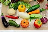 CINRA® Artificial Vegetables Assorted Mixed Fake Vegetables Model Home Staging Equipment Crafts Photography Props House Kitchen Party Restaurant Decor as picture shows(pack of 12)