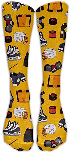LBLOGITECH Cartoon Ice Hockey Sport Stretchy Novelty Calf High Athletic Sock Outdoor Gift