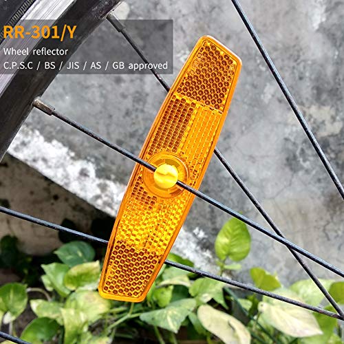 BSK Amber Bicycle Wheel Spoke Night Safety Warning Reflectors, 2 Pcs-Amber - Thumbnail 6