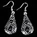 YAZILIND Vintage Black Round Teardrop Embossed Dangle Drop Hook Earrings
