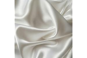 HAPACE Satin Fabric by The Yard Soft Charmeuse Silky Shiny Cloth Fabric 59 Inch Width for DIY Sewing, Dress, Wedding Decorations, Draping, Sewing, Table Cloth(White, 1 Yard)