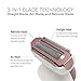 Ladies Electric Rechargeable Shaver/Razor for Women Bikini Trimmer Hair Removal for legs and Underarms, IPX7 Waterproof, Portable Cordless Design, 4 Interchangeable Heads (Upgraded Version)