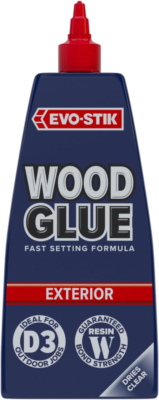 Evo-Stik Exterior Wood Glue 500ml D3 Weatherproof Fast Setting Clear Dry