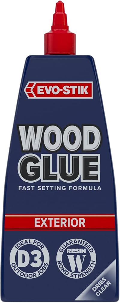 Evo-Stik Exterior Wood Glue 500ml D3 Weatherproof Fast Setting Clear Dry