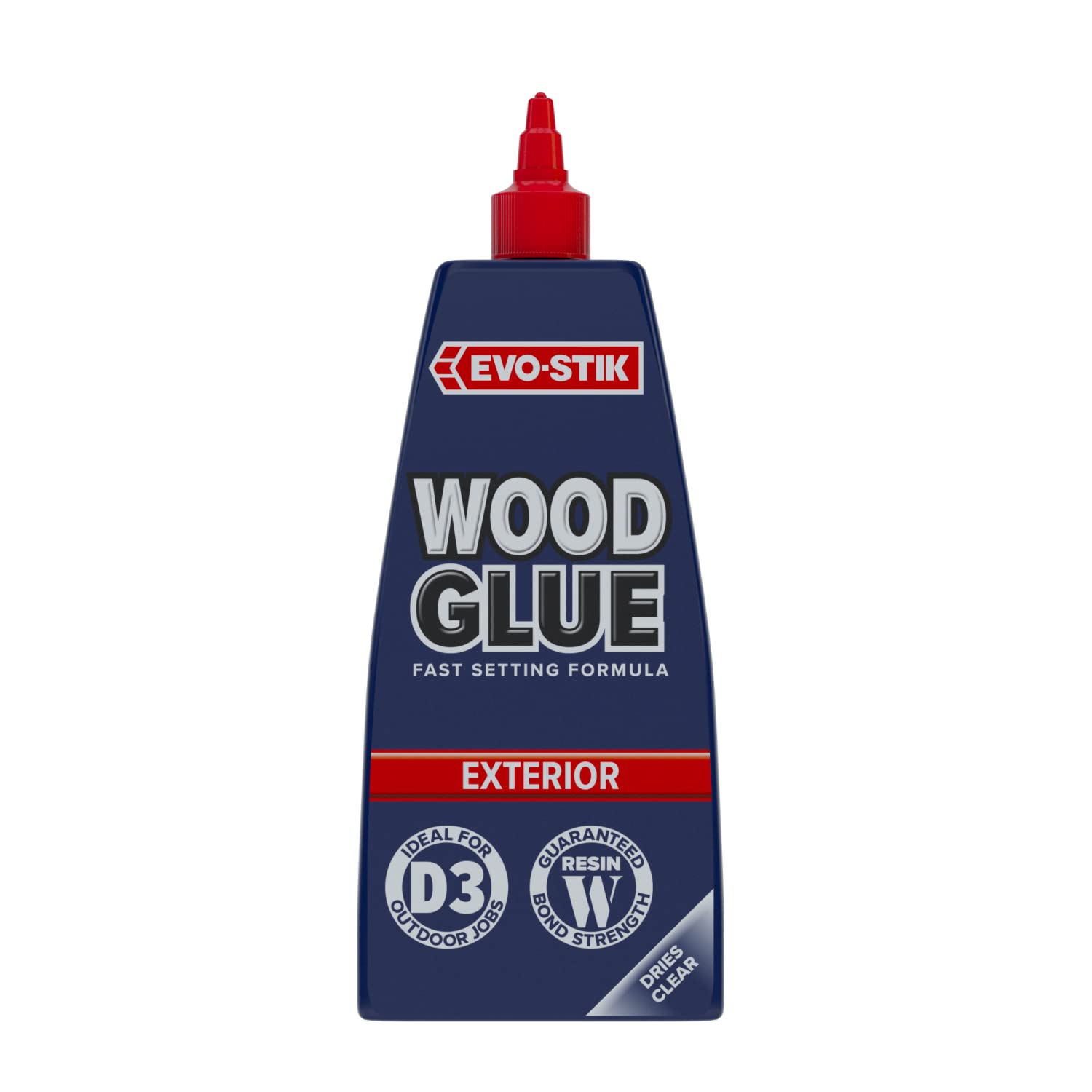 EVO-STIK Exterior Wood Glue 500ml - D3 - Weatherproof - Extra Strong - Fast Setting Glue - Dries Clear - Suitable For All Wood Types