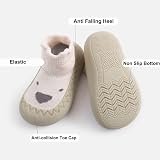 Exemaba Toddler Sock Shoes Soft Sole Non Slip Khaki Raccoon 6-12M view 5