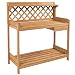 Best Choice Products Outdoor Wooden Garden Potting Bench Work Station Table w/Cabinet Drawer and Open Shelf, Natural primary