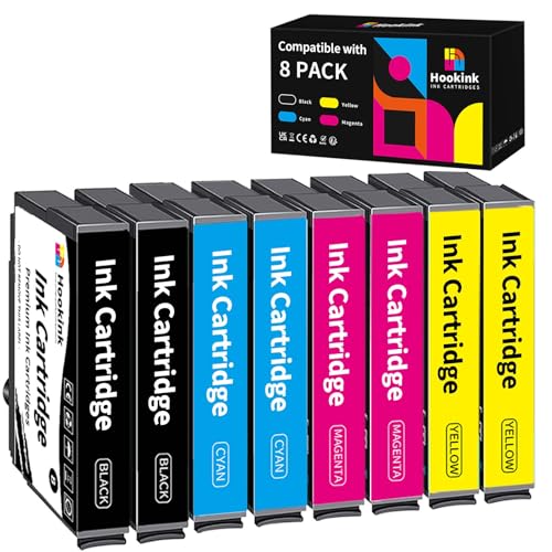 Hookink 603XL Compatible Ink Cartridges for Epson 603 XL for Expression Home XP-2100 XP-2150 XP-2155 XP-3100 XP-3150 XP-3155 XP-4150 Workforce WF-2810 WF-2820 WF-2830 (2 Black 2 Cyan 2 Magenta 2 yellow)