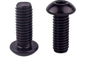 VAMUOEFL 10-24 x 1" Button Head Socket Cap Bolts Screws (1/4" to 2" Available), 304 Stainless Steel 18-8, Black Exterior Finish, Allen Hex Drive, Fully Thread, 20Pcs
