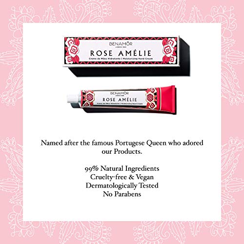 Benamôr Rose Amelie Moisturizing Hand Cream | Rose Scented Hand Cream with Shea Butter | Argan Oil Cream for Women | All… - Image 3