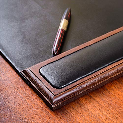 Dacasso Wood & Leather Desk Pad, 34 x 20, Walnut & Black Pricepulse