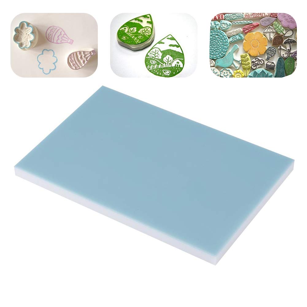 Rubber Stamp Carving Blocks, Soft Printing Carving Colored Rubber Block for DIY Stamps Making Hobbies Crafts Beginners and Professional Mint Green