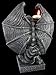 PTC 8.75 Inch Gargoyle Figurine Cold Cast Resin Candle Holder, Gray Color