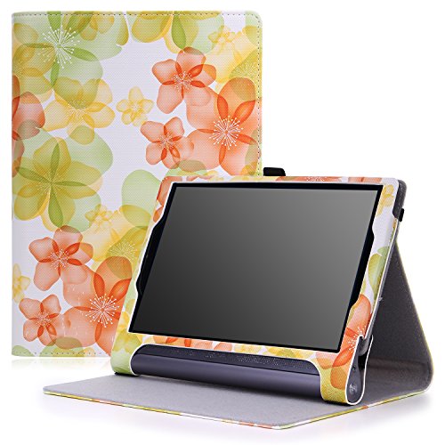MoKo Lenovo Yoga Tab 3 Plus / Lenovo Yoga Tab 3 pro 10 Case - Slim Folding Cover Case for Lenovo Yoga Tab 3 Plus 10.1/ Lenovo YOGA Tab 3 Pro 10.1 Inch Tablet, Floral GREEN