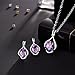 Incaton Valentines Gift, Amethyst Jewelry Sets Purple Pendant Necklace Jewelry Set for Women