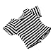 Baoblaze Trendy Elastic Striped Shirt Tops for 12inch Blythe Momoko Pullip Dolls Casual Outfit Clothes Accessories Black