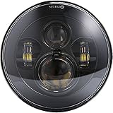 7 inch Daymaker LED Headlight DOT Bulbs Set Kit for Harley Davidson Ultra Classic Electra Street Glide FatBoy Heritage Softail Slim Deluxe Switchback Road King Yamaha Motorcycle Lights Headlamps Black