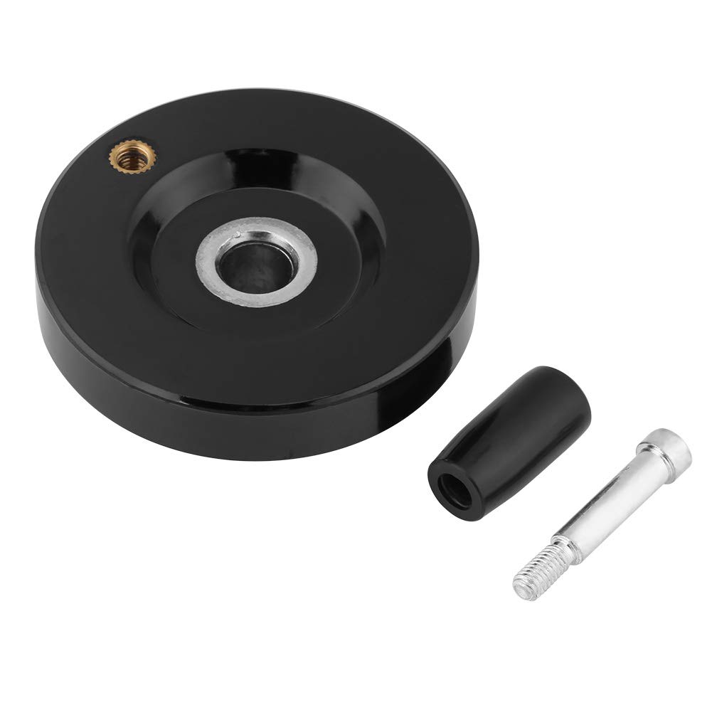 Back Corrugated Handwheel Lathe Machine Bakelite Handwheel Black with Revolving Handle(10 * 63mm)