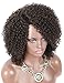 Kalyss Brown Afro Kinky Curly Wigs for Women Premium Synthetic Hair Wig Curved Side Parted Natural Looking Hair Wigs for Women