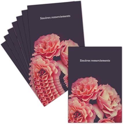Biglietto Ringraziamento Condoglianze 8 Esemplari Carte Illustree Sinceres Ringraziamento Su Dei Fiori Disponibile In 4 Formati Carte Non Pliee 14 Cm X 19 5 Cm Amazon It Cancelleria E Prodotti Per Ufficio