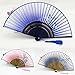 Weixinbuy Chinese Hand Held Fan Silk Flower Bamboo Folding Pocket Fan Wedding Party(Random Color)