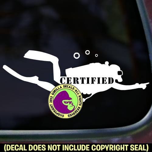 CERTIFIED Scuba Diver Diving Vinyl Decal Sticker A - Thumbnail 5