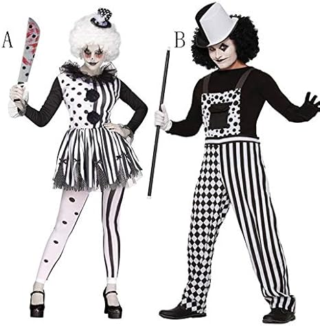 Amazon ハロウィン コスプレ衣装 サーカス ピエロ コスプレ 仮装 レディース メンズ カップル コスチューム 演出服 ペアルック セット Halloween パーティー ステージ衣装 Xl メンズ コスプレ 仮装 通販
