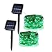 Anxus Solar String Lights, 100 LEDs Green Starry String Lights, Copper Wire Solar Lights Ambiance Lighting for Outdoor, Gardens, Homes, Dancing, Christmas Party (2 Pack)