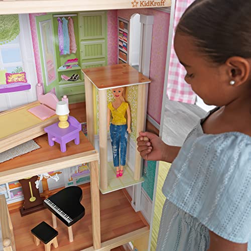 KidKraft Grand View Mansion Wooden Dollhouse with EZ Kraft Assembly