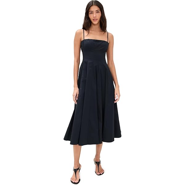 open lace back dress STAUD Women's Elyse Dress, Black, XS at Amazon Women's Clothing store