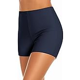 Lecieldusoir Women's Swim Shorts High Waisted Bathing Suit Bottoms Swimwear Boyshort Swimming Swimsuit Board Shorts