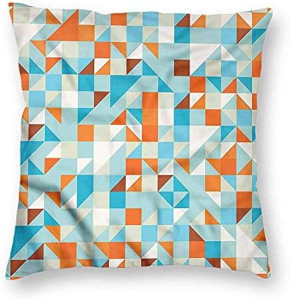 clayii Abstract Triangle Square Form Decorative Pillow Squares Checkered Homey Cozy 23x23 Inch