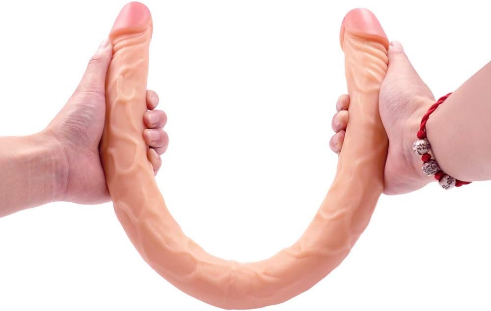 QinS 21.56 Inch Super Comfortable Big Long Double Headed Female Massage Wand - Flesh