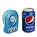 innobay Handy Portable Rechargeable Fan Operated by Built-in Lithium Battery, 7 blades, 4 Speeds of Air Force Adjustable, Timing Function and Battery Status Visible, Perfect Gift for Kids (Blue)